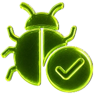 Bug icon with a tick badge, marking continuous bug fixes and performance enhancements